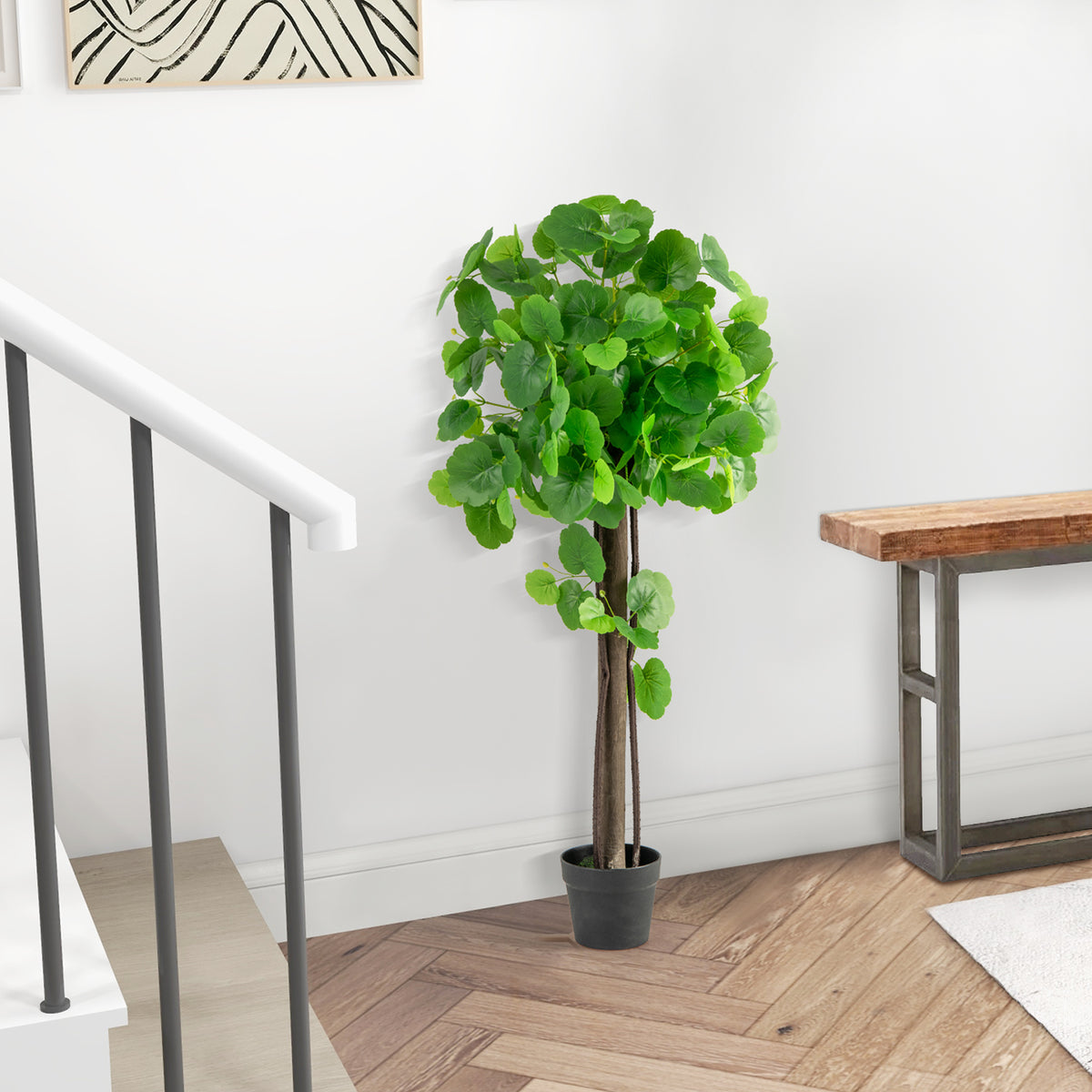 44 Inch Artificial Crabapple Tree with Adjustable Branches for Home Decor