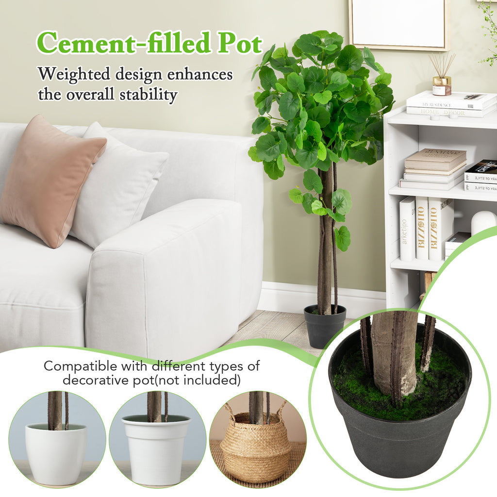 44 Inch Artificial Crabapple Tree with Adjustable Branches for Home Decor