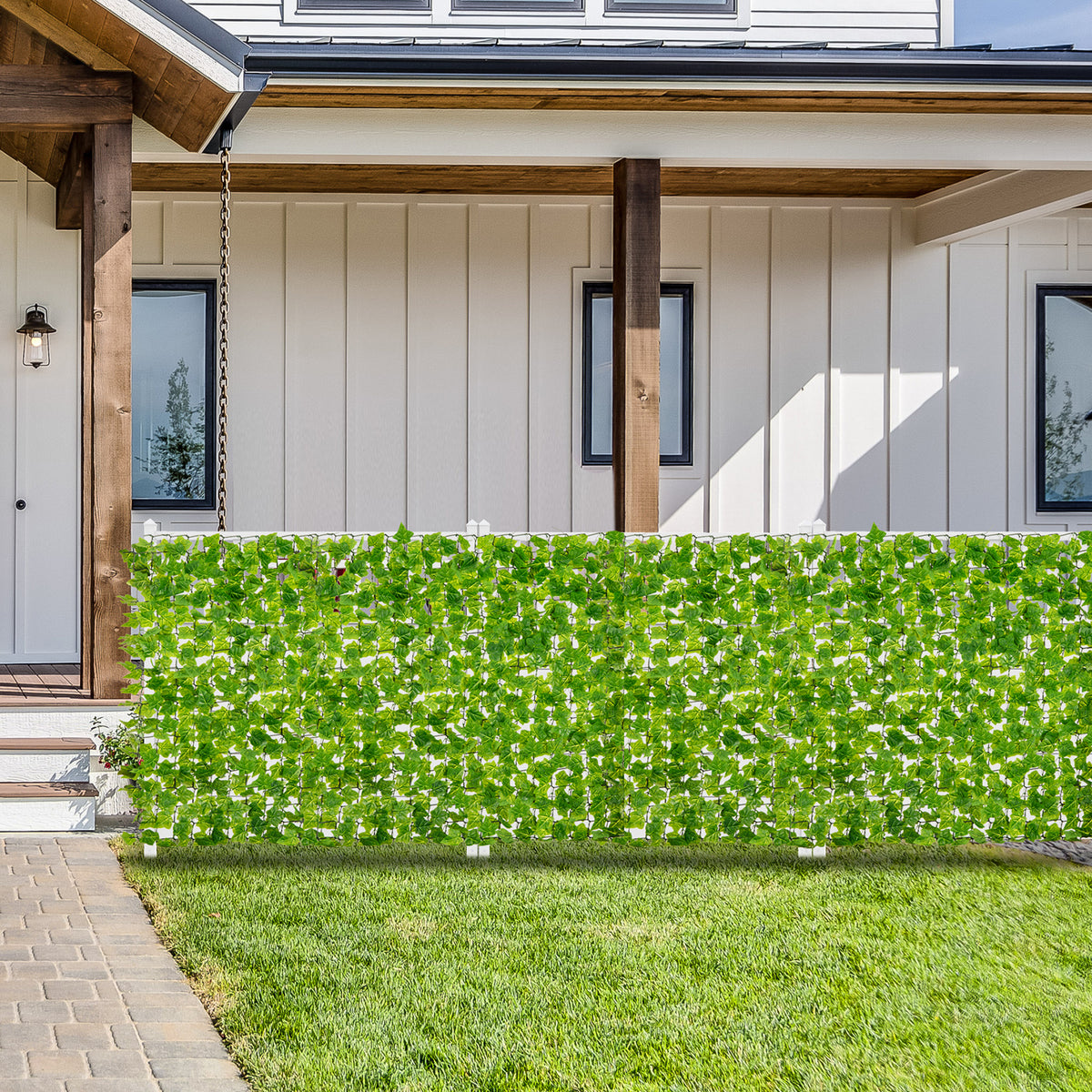 Artificial Ivy Privacy Fence Cover - Faux Green Vines for Garden & Indoor