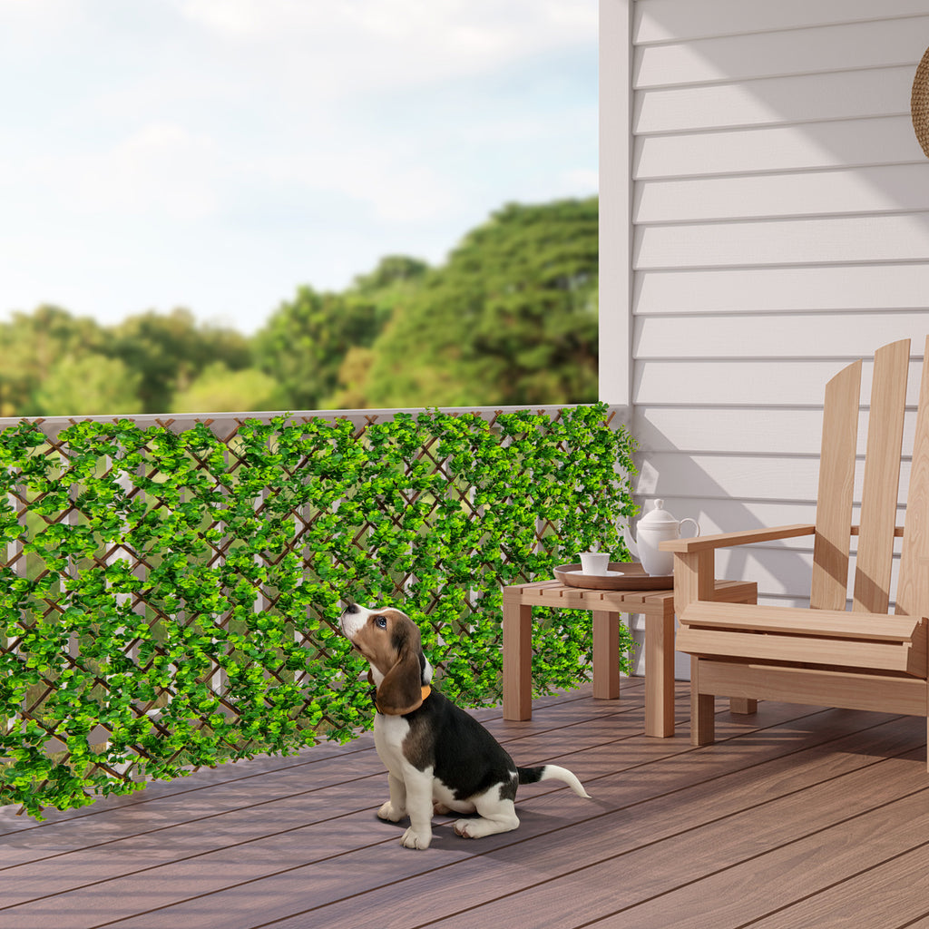 Green Eucalyptus Privacy Fence Screen with Sun-Protective Faux Hedge for Balcony & Patio