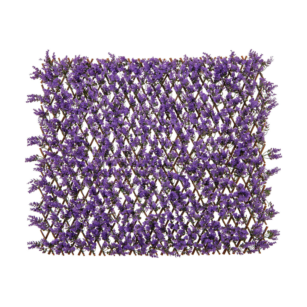 Decorative Faux Purple Eucalyptus Fence Panel with Willow Frame for Balcony Patio - Variation: Purple Eucalyptus