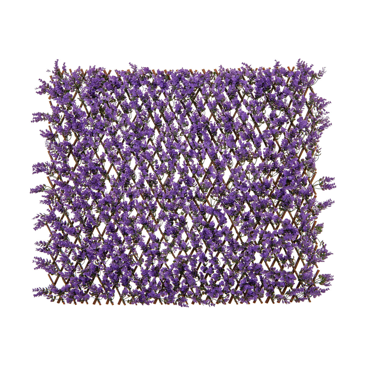 Decorative Faux Purple Eucalyptus Fence Panel with Willow Frame for Balcony Patio - Variation: Purple Eucalyptus