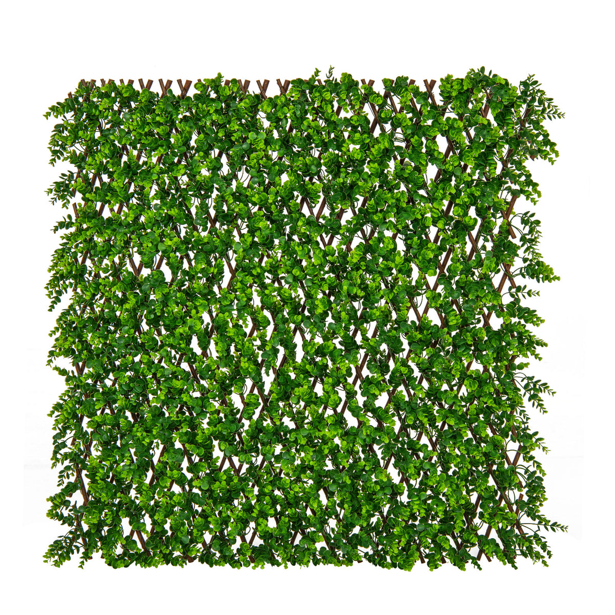 Green Eucalyptus Privacy Fence Screen with Sun-Protective Faux Hedge for Balcony & Patio