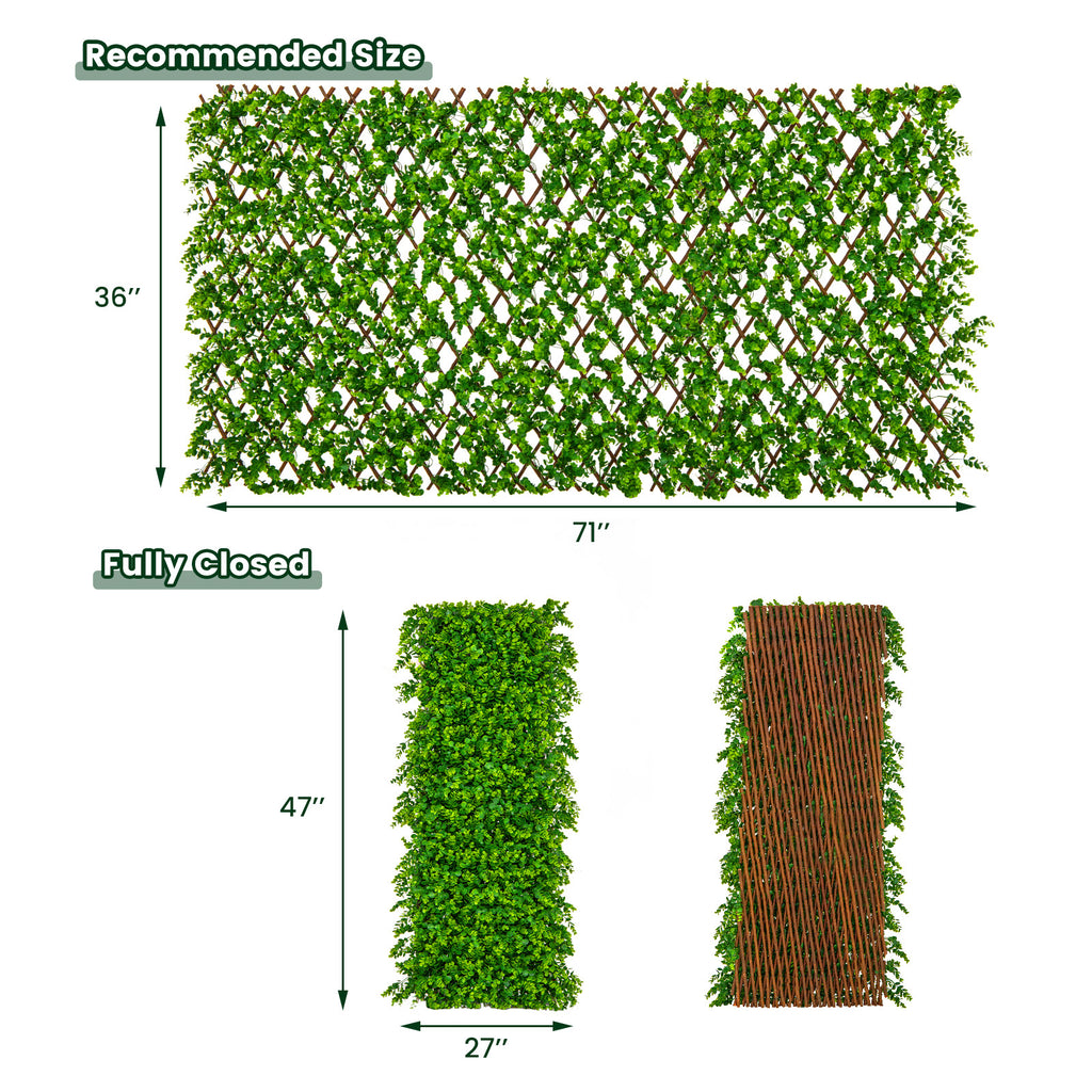 Green Eucalyptus Privacy Fence Screen with Sun-Protective Faux Hedge for Balcony & Patio