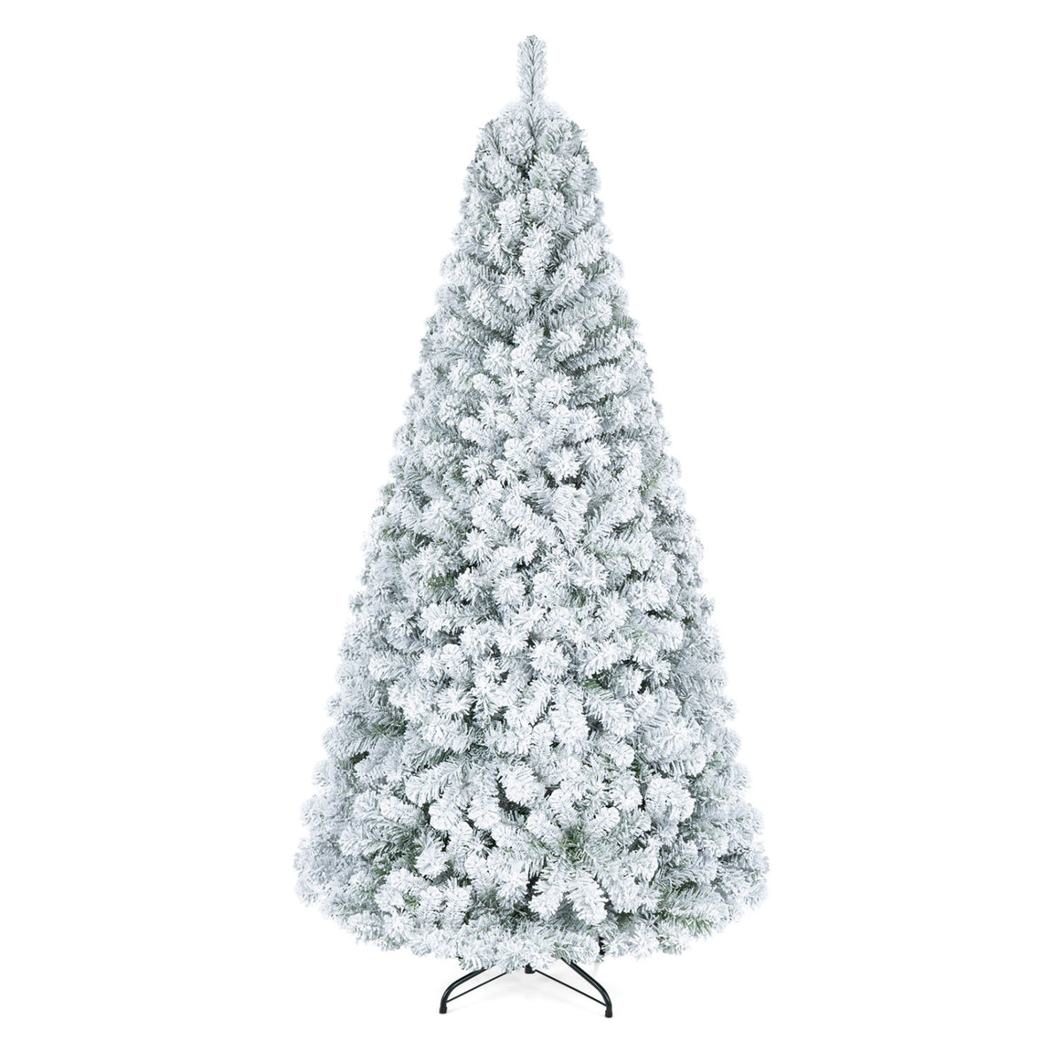 Artificial Snow-Flocked Christmas Tree - 6 Ft with Full Branch Tips - Costway
