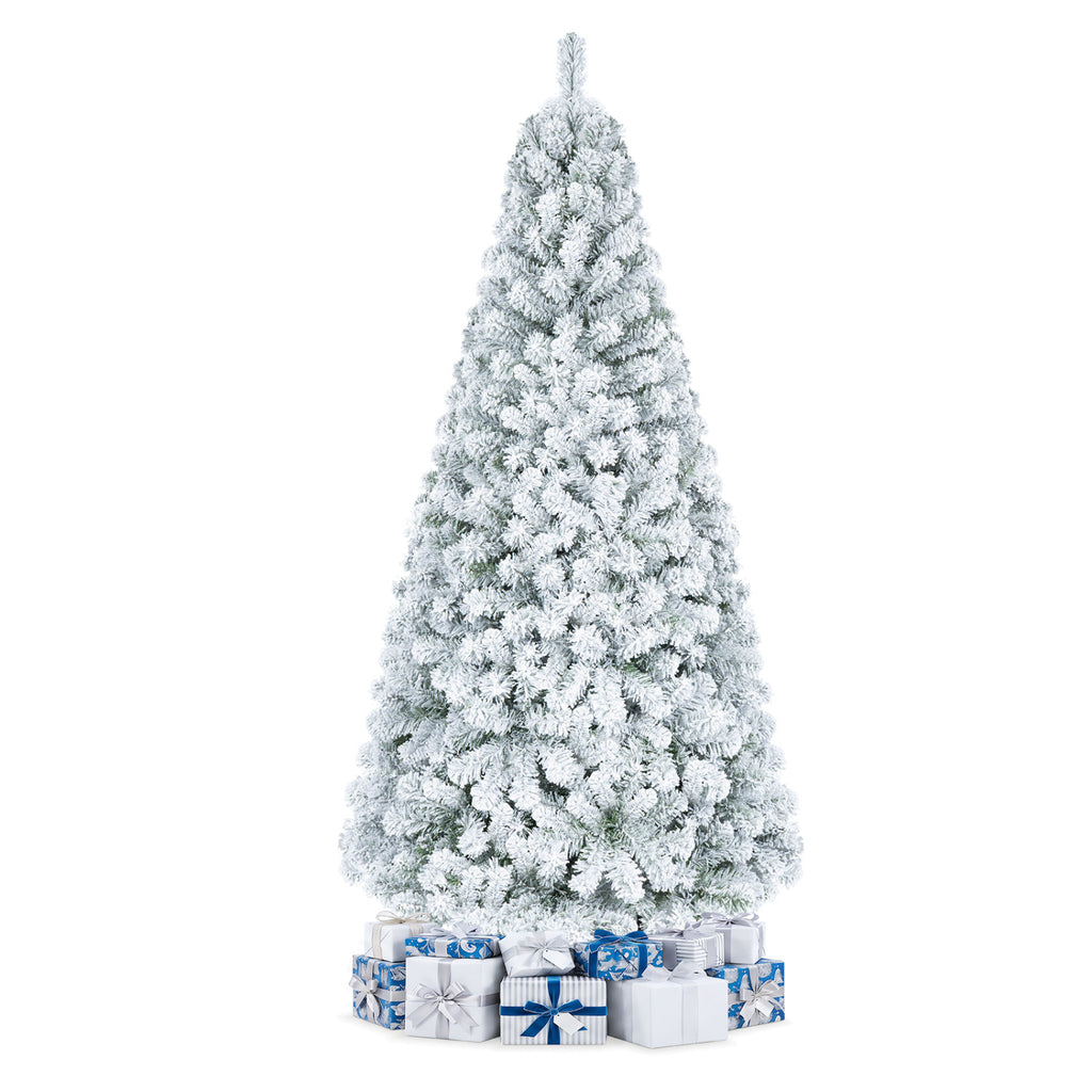 Artificial Snow-Flocked Christmas Tree - 6 Ft with Full Branch Tips - Costway