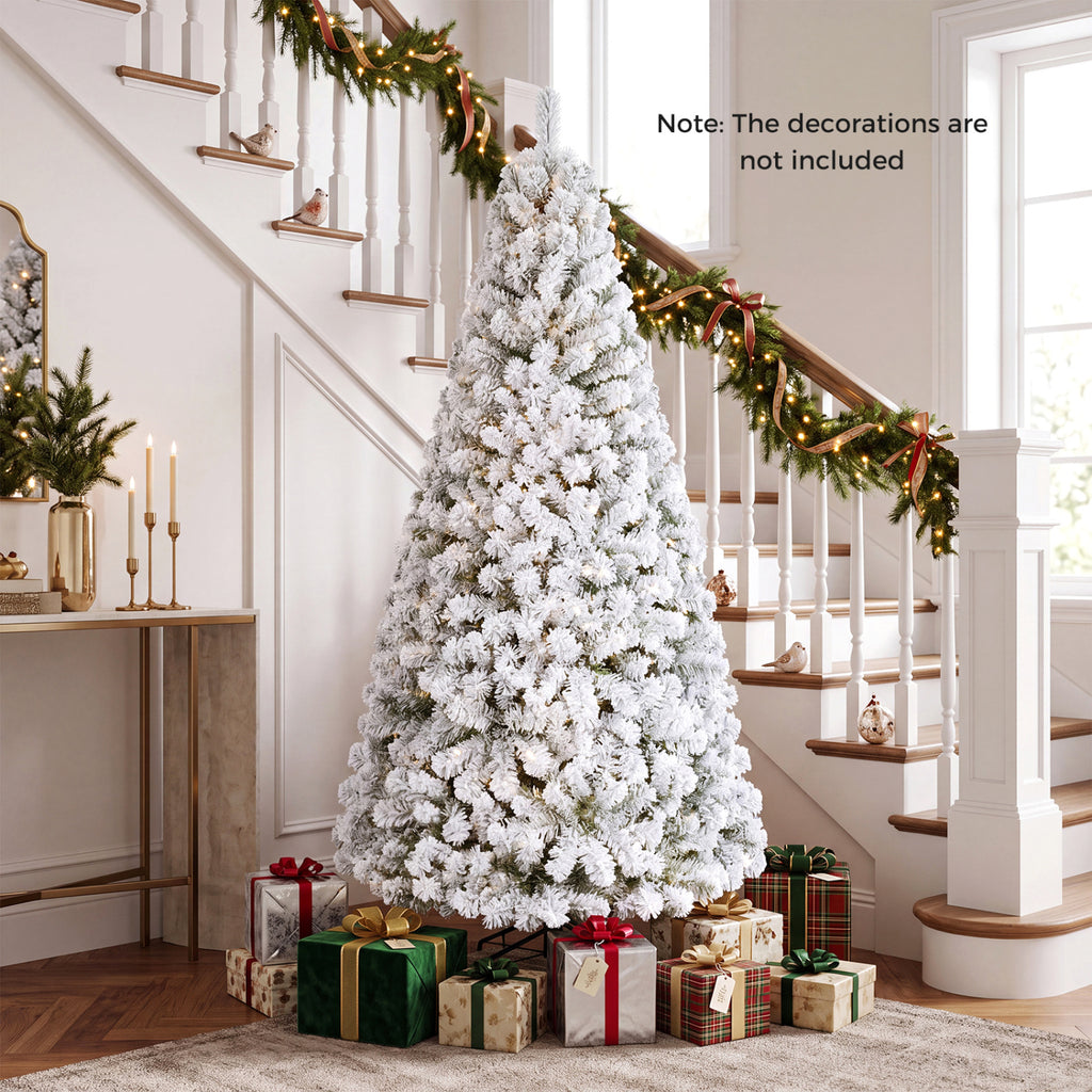Artificial Snow-Flocked Christmas Tree - 6 Ft with Full Branch Tips - Costway