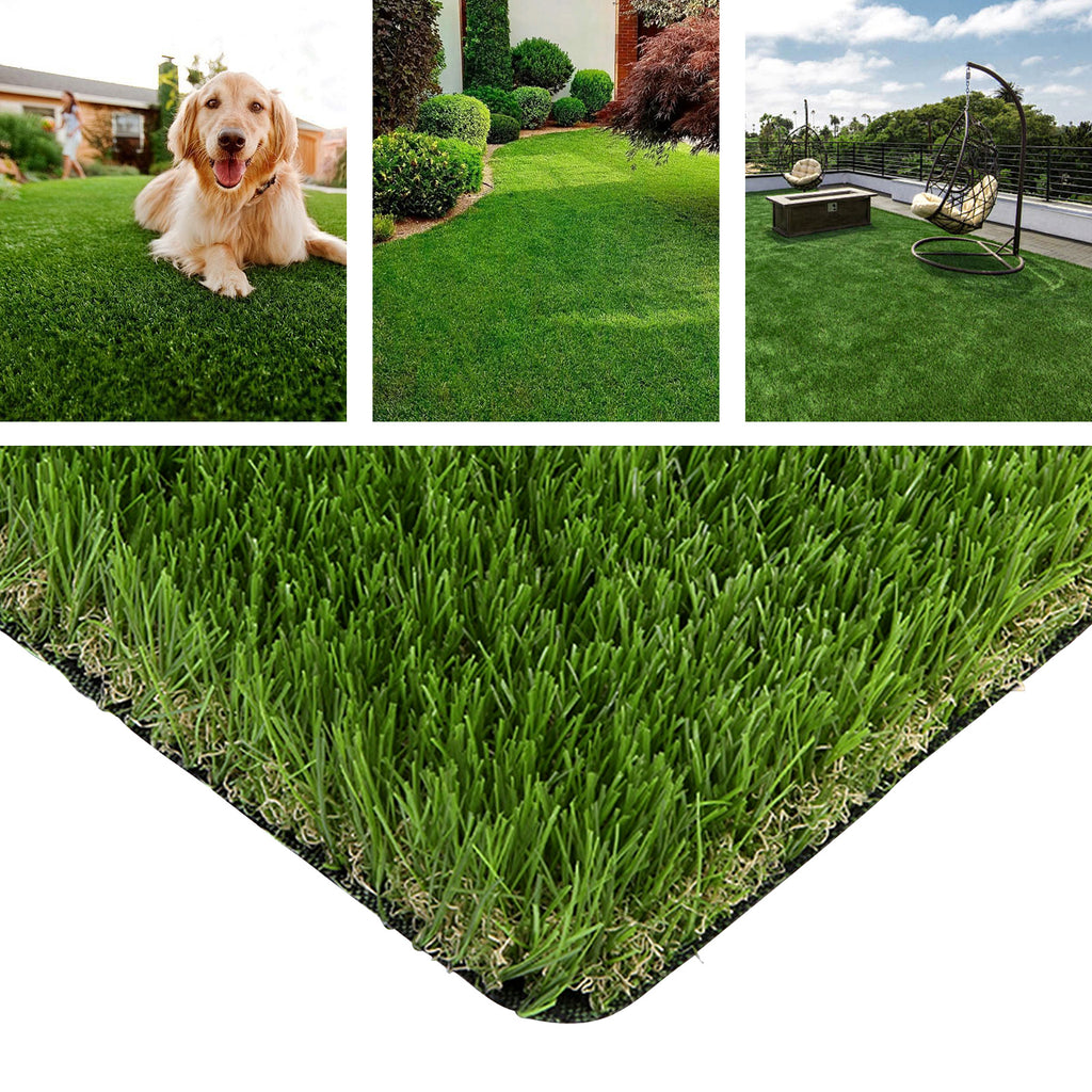XL Indoor Outdoor Synthetic Turf Mat with Drainage Holes - Realistic Look