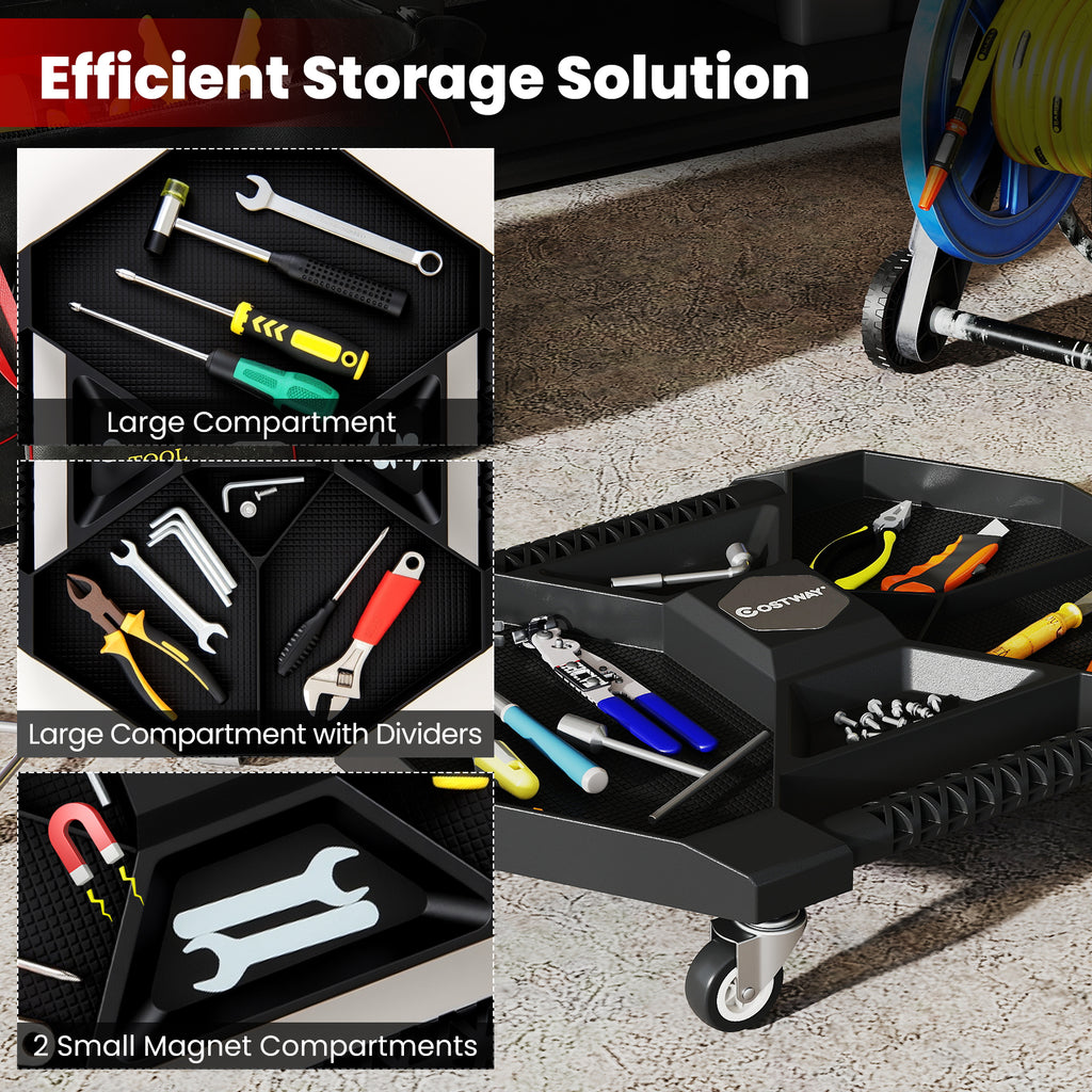 Automotive Rolling Tool Creeper with Swivel Casters - Black