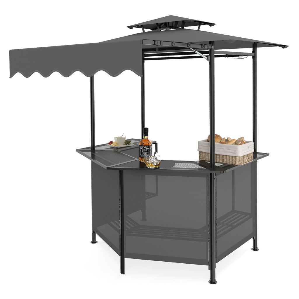 Set of 2 Portable Bar Height Stools with Ergonomic Seat and
