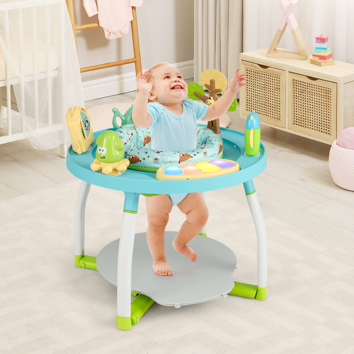 5-in-1 Baby Activity Center with Removable Toys - Blue Variation
