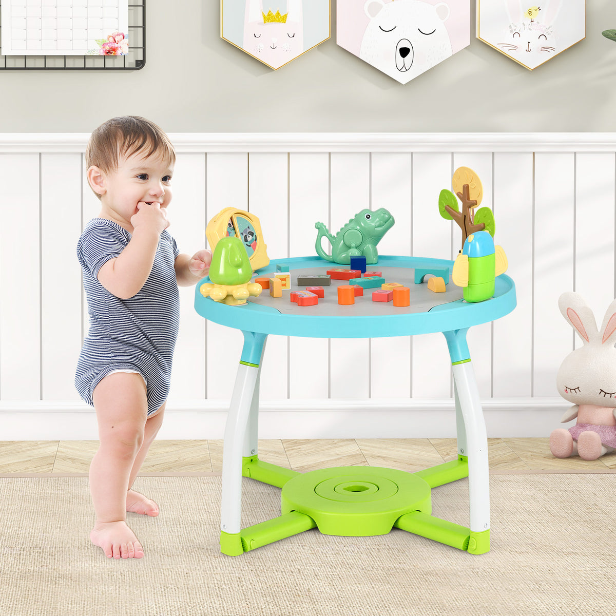 5-in-1 Baby Activity Center with Removable Toys - Blue Variation