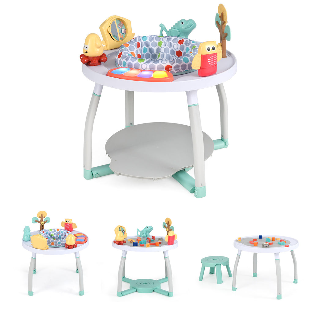 5-in-1 Baby Activity Center Bounce Seat with Removable Toys - White Variation