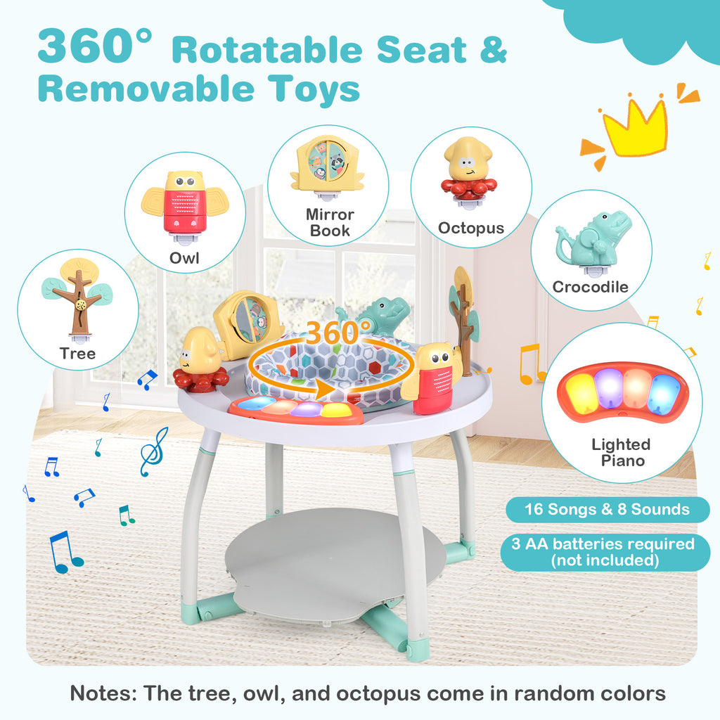 5-in-1 Baby Activity Center Bounce Seat with Removable Toys - White Variation