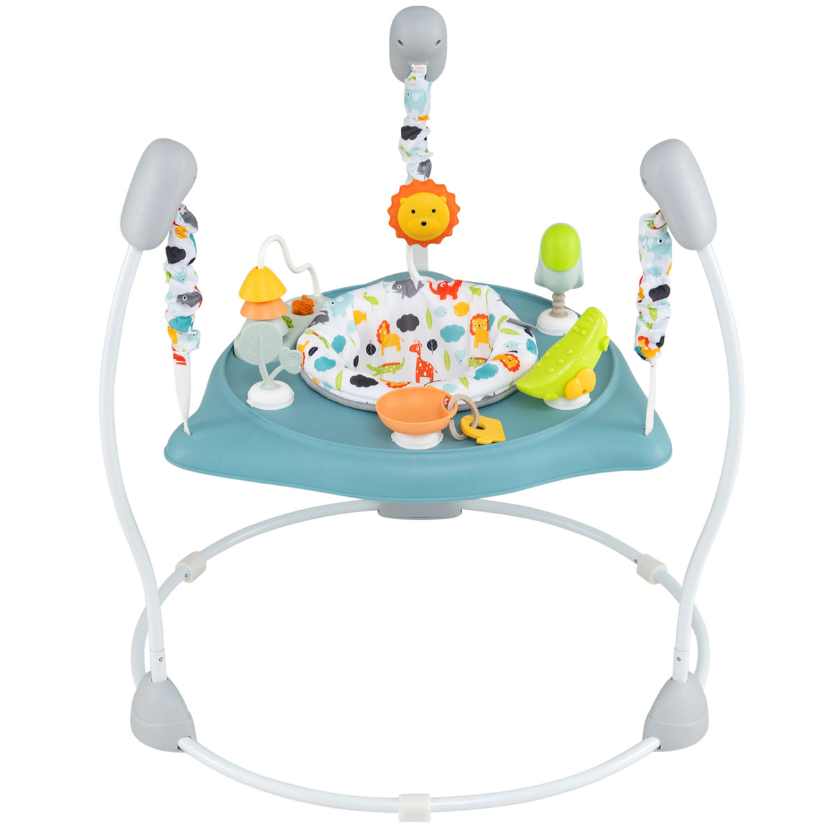 Baby Jump and Play Activity Center with Rotatable Seat and 6 Lights & Music Toys - Blue