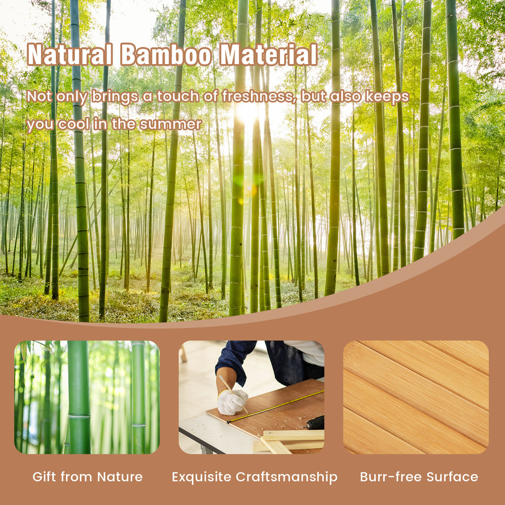 Large Bamboo Floor Mat 5x8 Feet with Anti-Slip Backing for Living Room & Bedroom