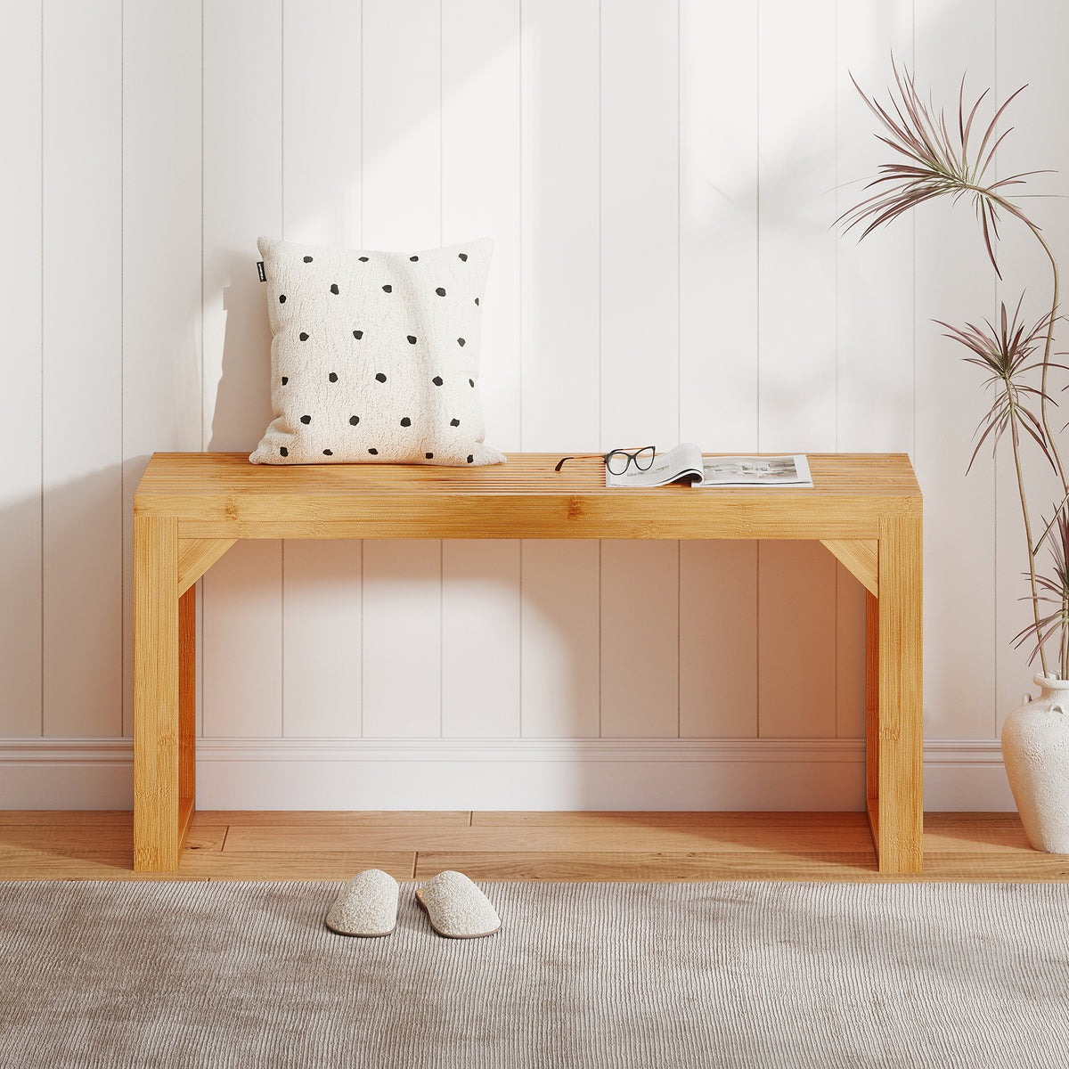 36" Bamboo Dining Bench - Natural Wood, Entryway Seating