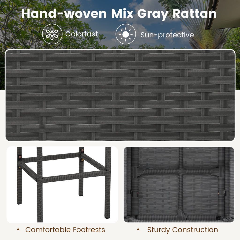 5-Piece Outdoor Wicker Bar Table Set with Storage - Style 2