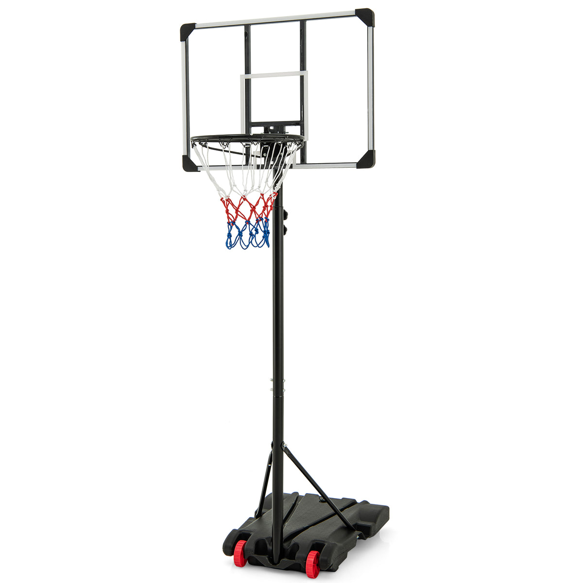 Adjustable Portable Basketball Hoop System with Wheels & Fillable Base