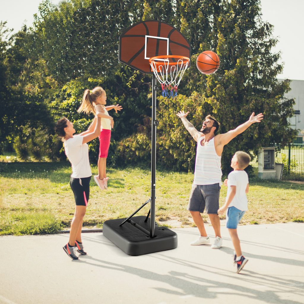 Adjustable Kids Basketball Hoop 5.6-6.5 ft with Shatterproof Backboard, Portable