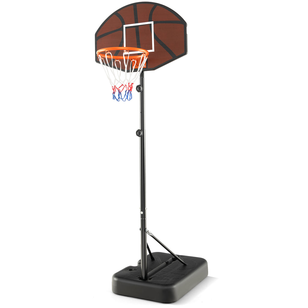 Adjustable Kids Basketball Hoop 5.6-6.5 ft with Shatterproof Backboard, Portable