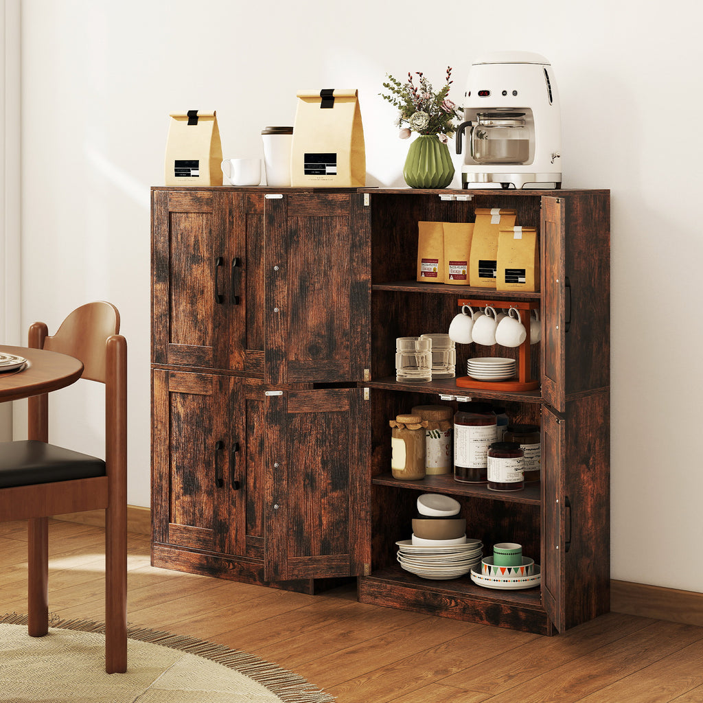 Bathroom Cabinet 43.5 inch Storage with Doors and Adjustable Shelves