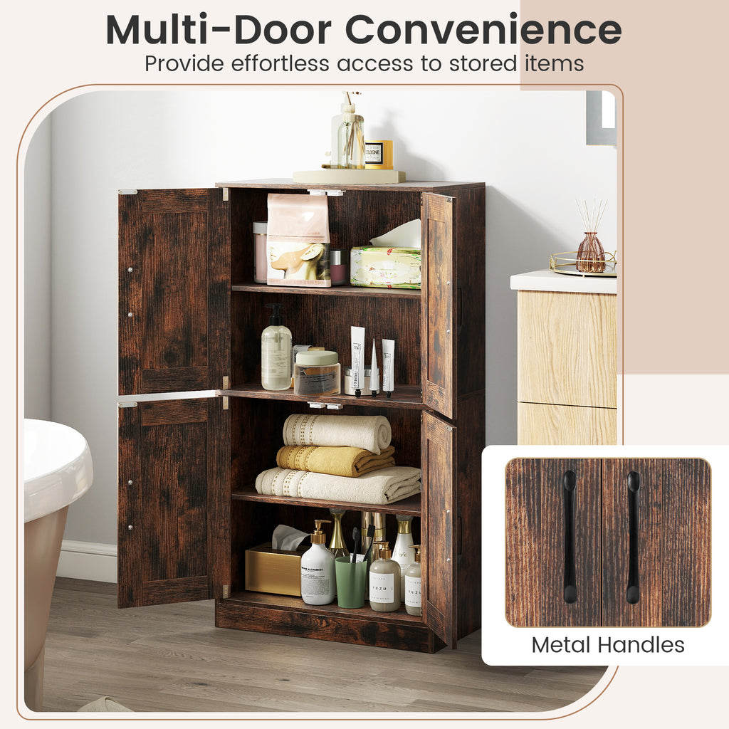 Bathroom Cabinet 43.5 inch Storage with Doors and Adjustable Shelves