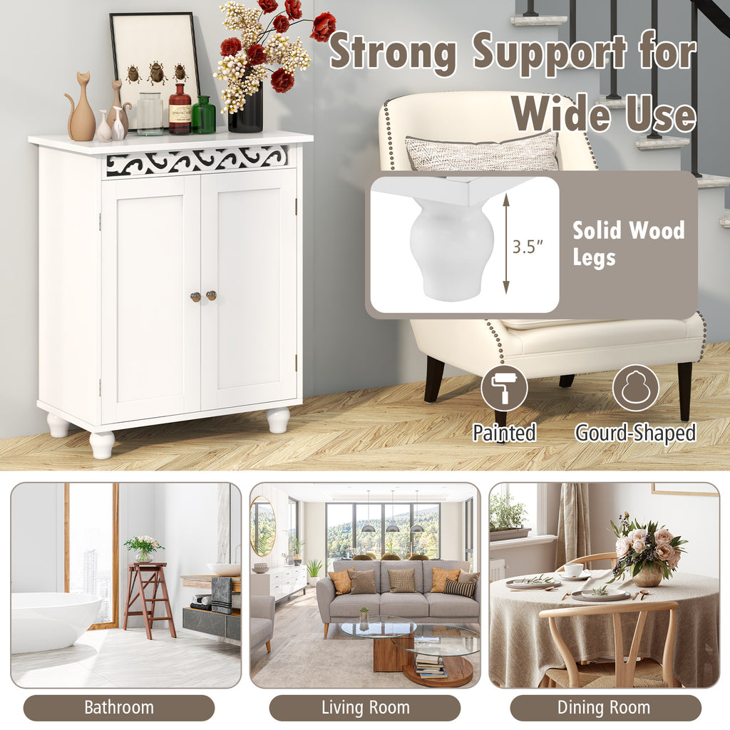 Freestanding Bathroom Cabinet Floor Storage Organizer with Adjustable