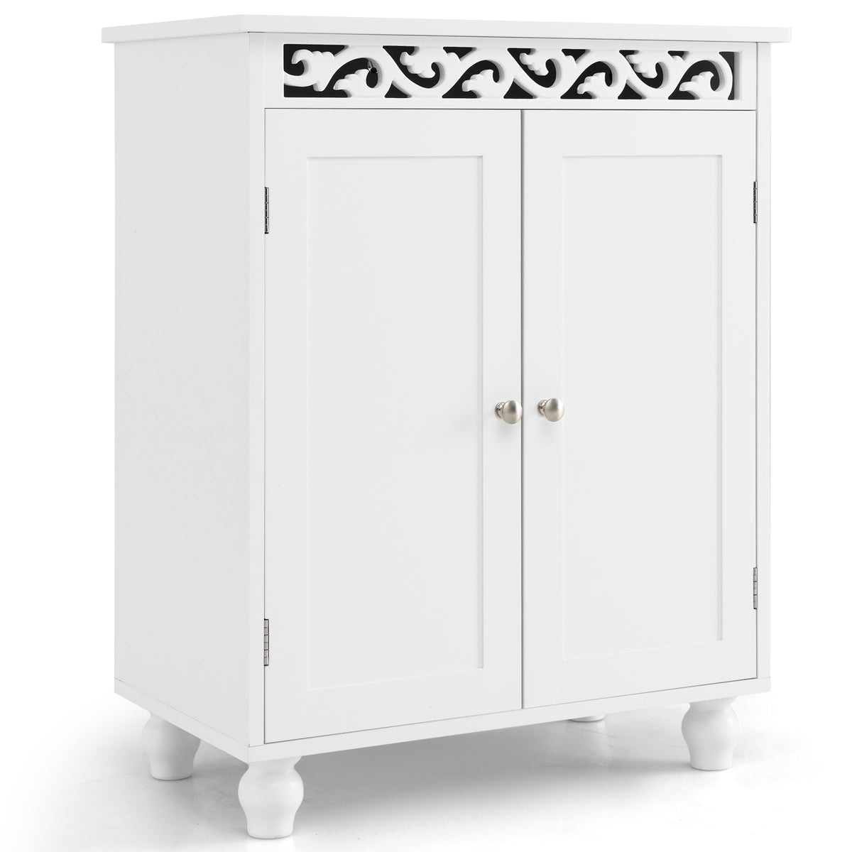 Freestanding Bathroom Cabinet Floor Storage Organizer with Adjustable