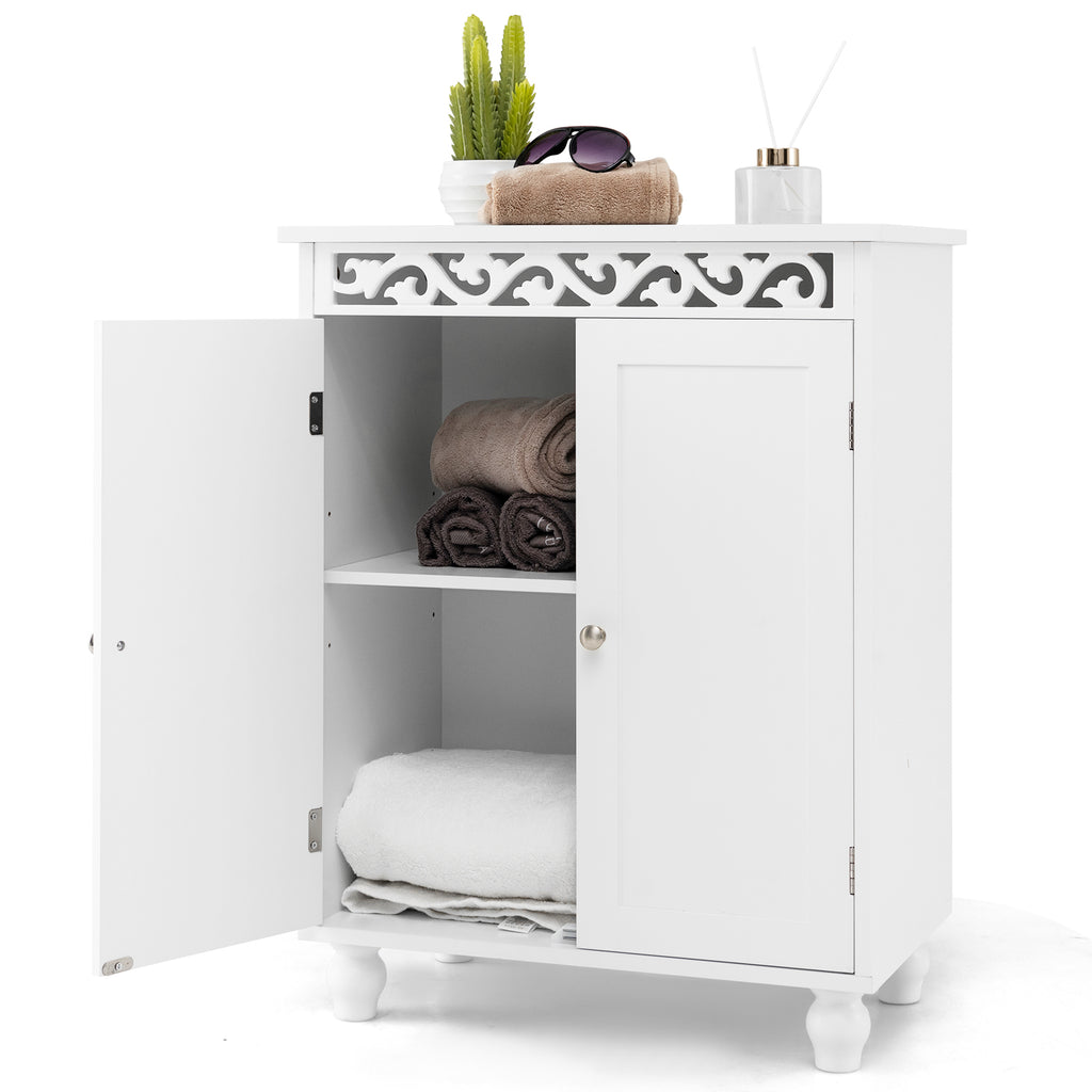 Freestanding Bathroom Cabinet Floor Storage Organizer with Adjustable