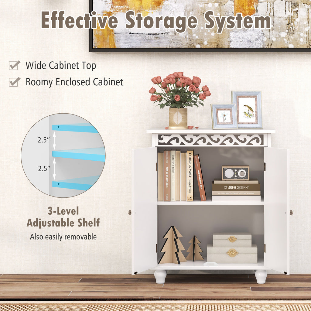Freestanding Bathroom Cabinet Floor Storage Organizer with Adjustable