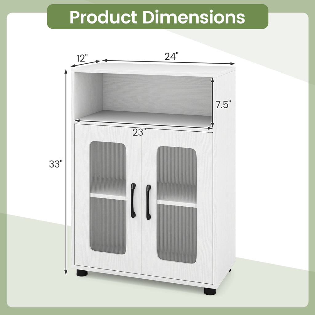 Bathroom Cabinet Freestanding with 2 Doors and 3-Level Adjustable