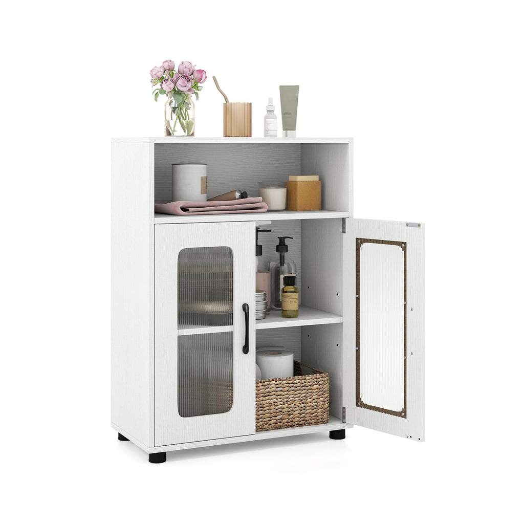 Bathroom Cabinet Freestanding with 2 Doors and 3-Level Adjustable