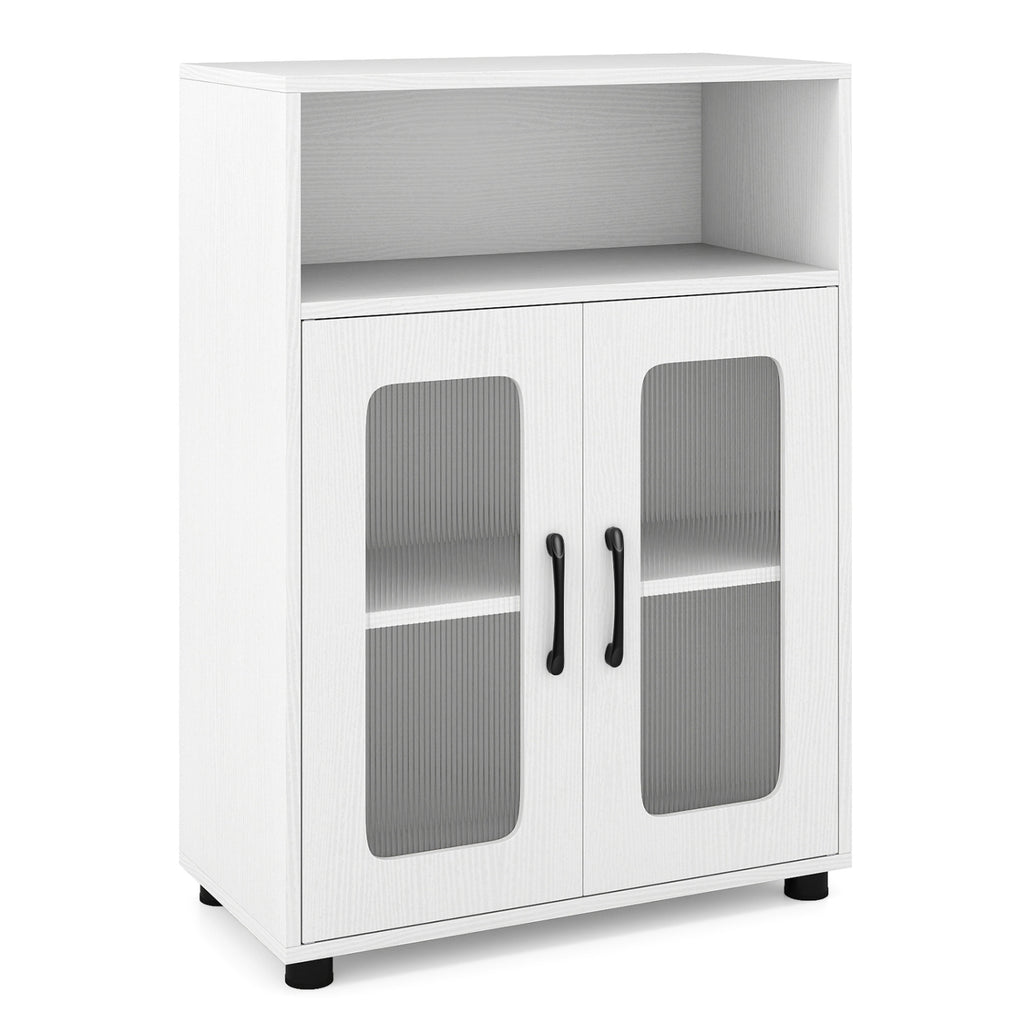 2-Piece Bathroom Cabinet Set, 59" Tall & 2-Door Floor Cabinet, White