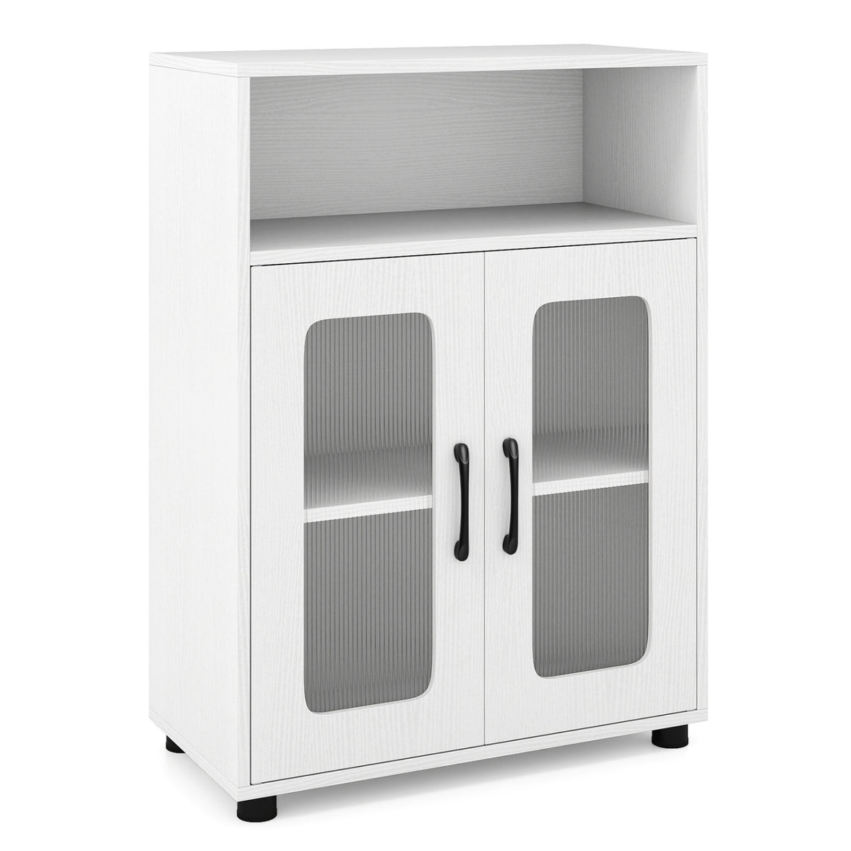 2-Piece Bathroom Cabinet Set, 59" Tall & 2-Door Floor Cabinet, White