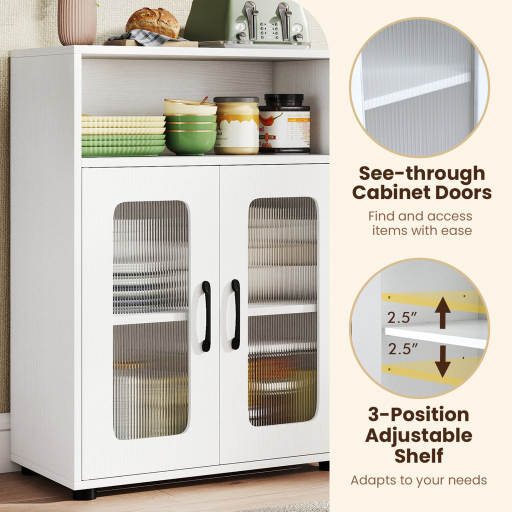 Bathroom Cabinet Freestanding with 2 Doors and 3-Level Adjustable