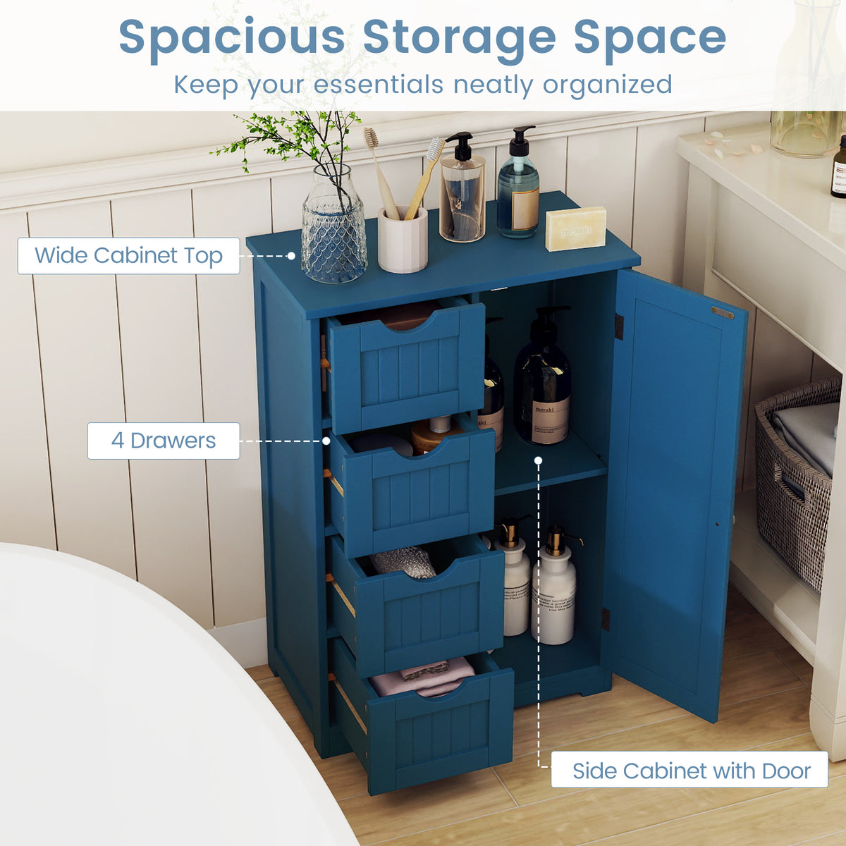 Bathroom Cabinet Set - 3 Pieces, Prussian Blue