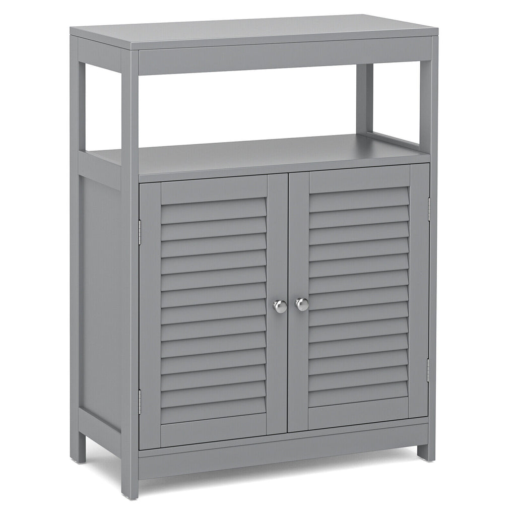 Freestanding Bathroom Floor Cabinet with Double Shutter Doors