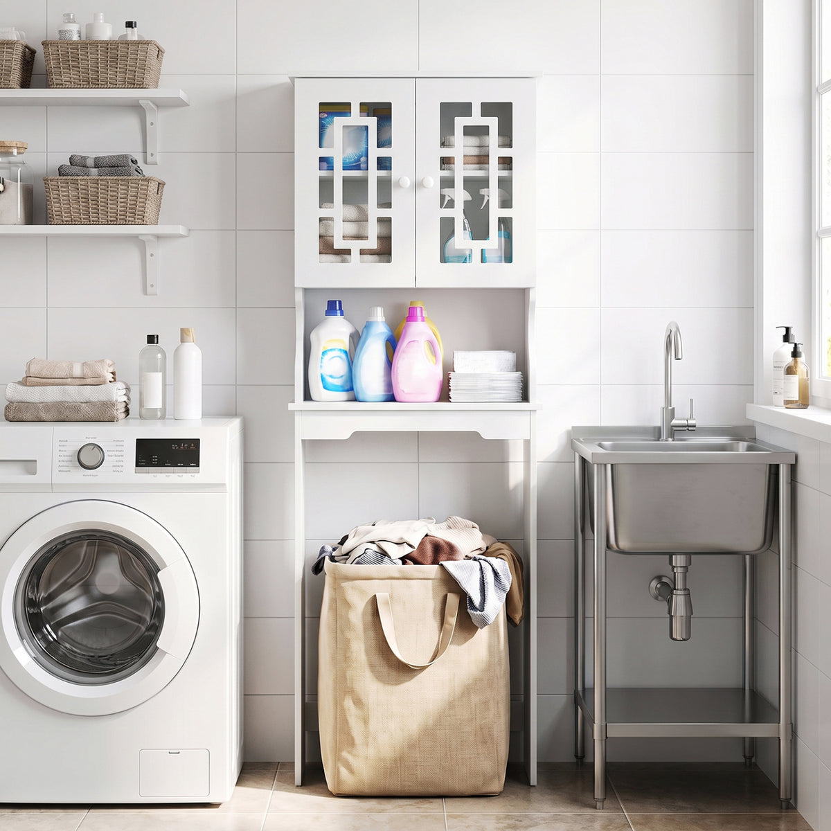 Bathroom Spacesaver Organizer with Adjustable Shelf
