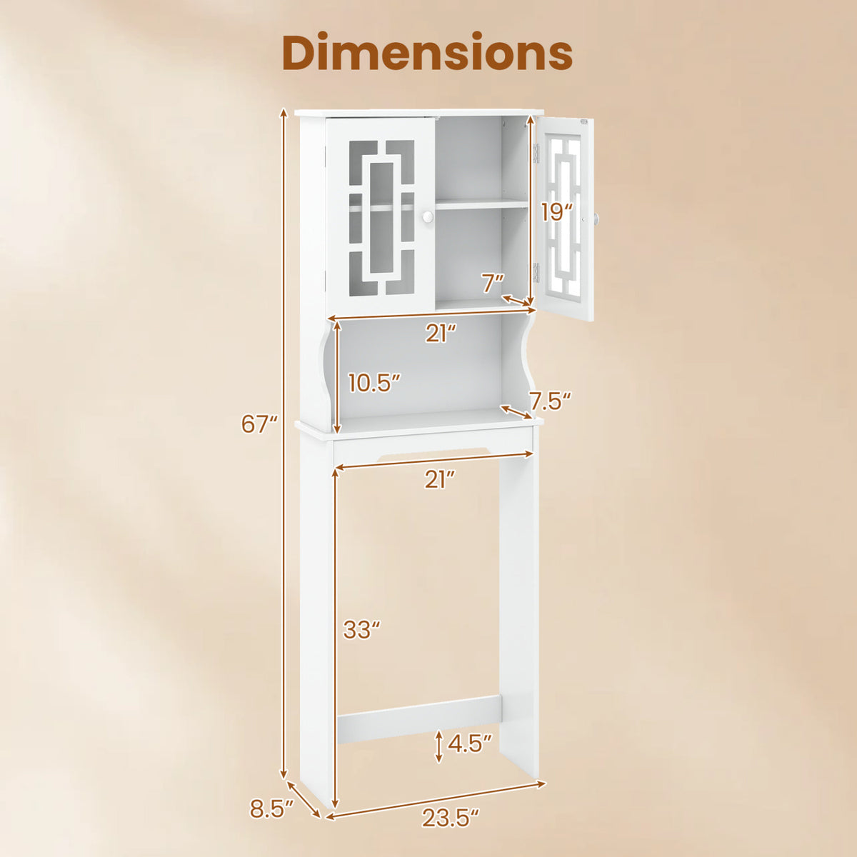 Bathroom Spacesaver Organizer with Adjustable Shelf