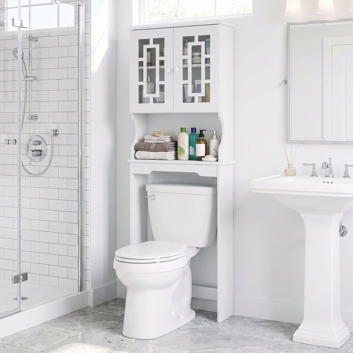 Bathroom Spacesaver Organizer with Adjustable Shelf