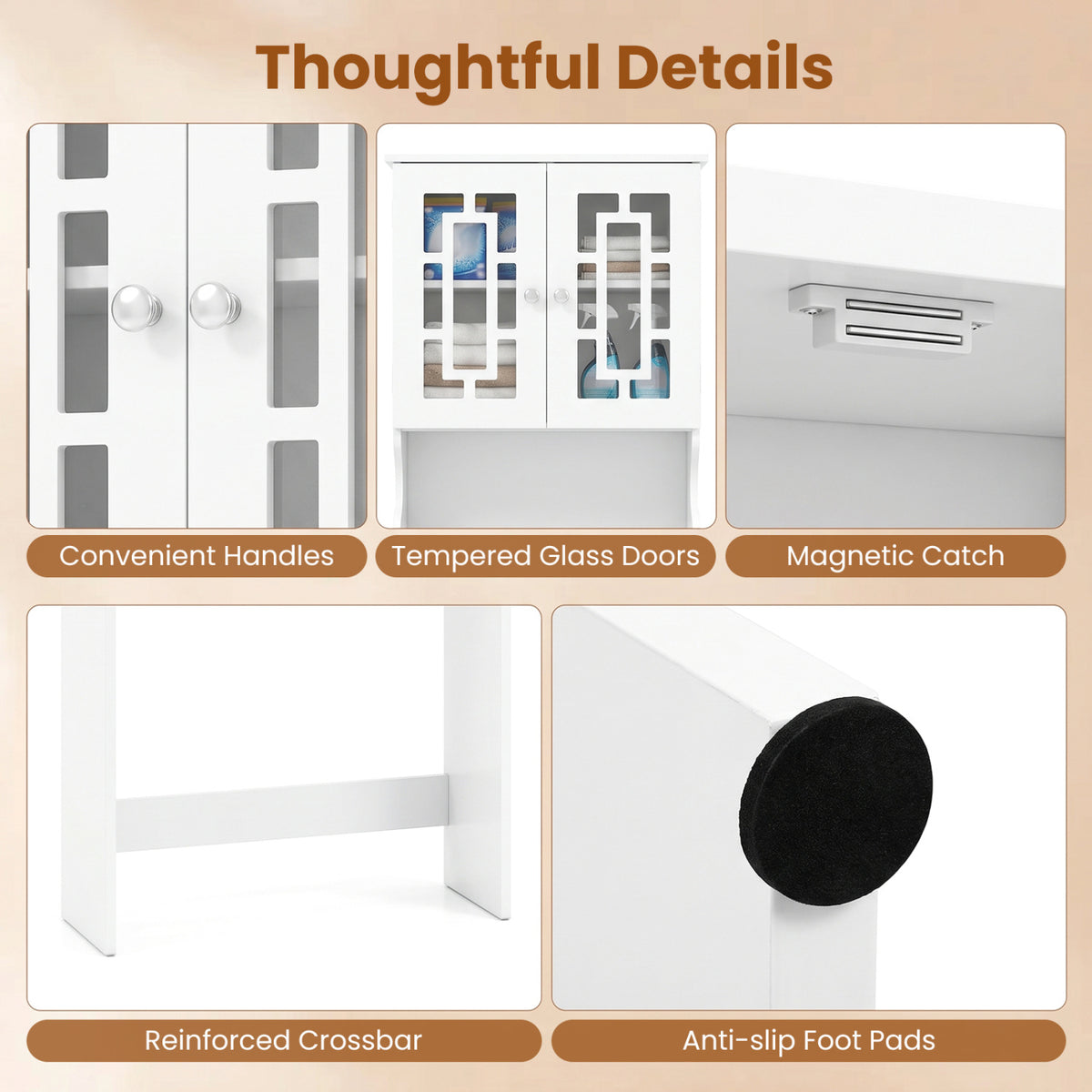 Bathroom Spacesaver Organizer with Adjustable Shelf