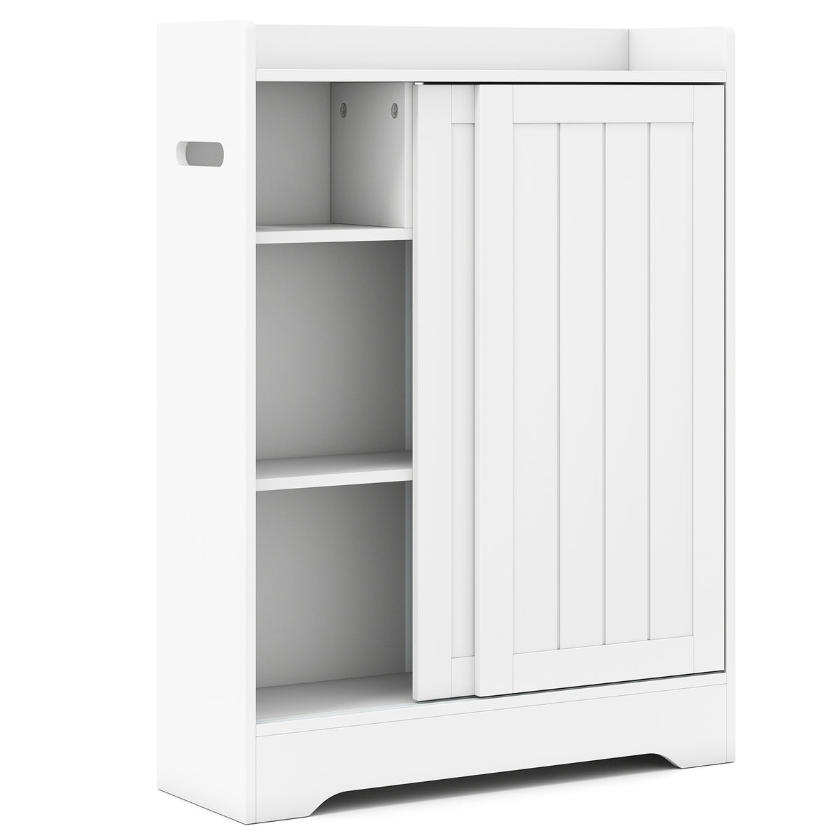 Over-the-Toilet Storage Cabinet with Sliding Door - White