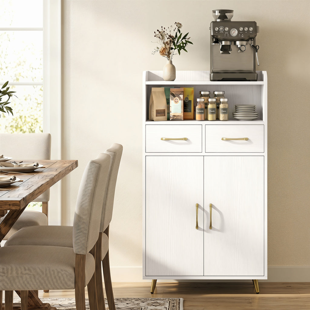 Bathroom Storage Cabinet Freestanding Floor with 2 Drawers and Doors