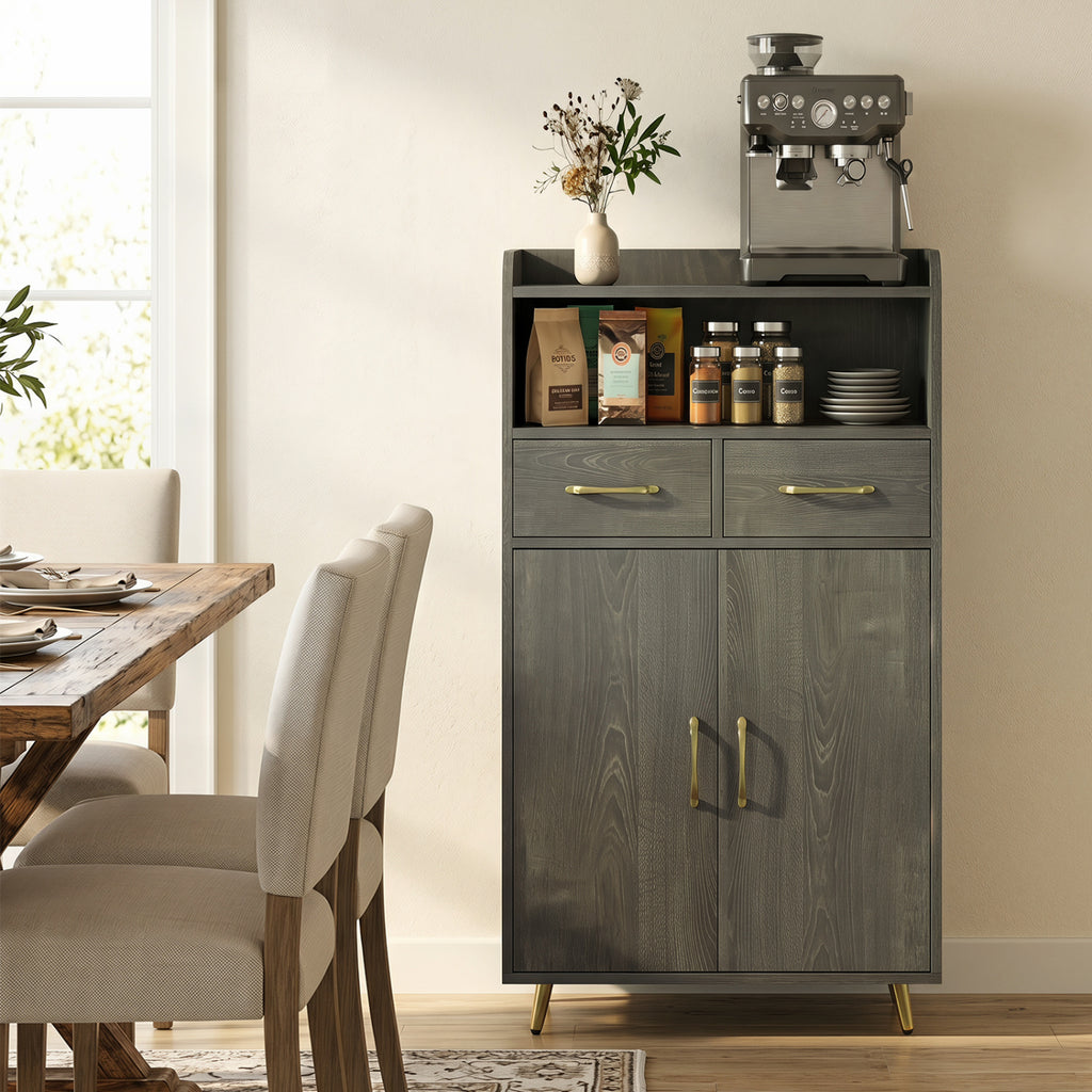 Bathroom Storage Cabinet 42.5" H - Gray with 2 Drawers
