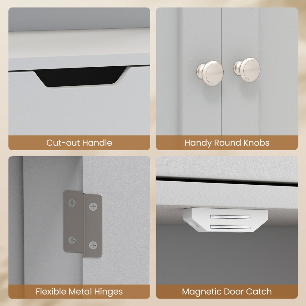 Bathroom Storage Cabinet with Drawer, Shelf & Doors – Gray