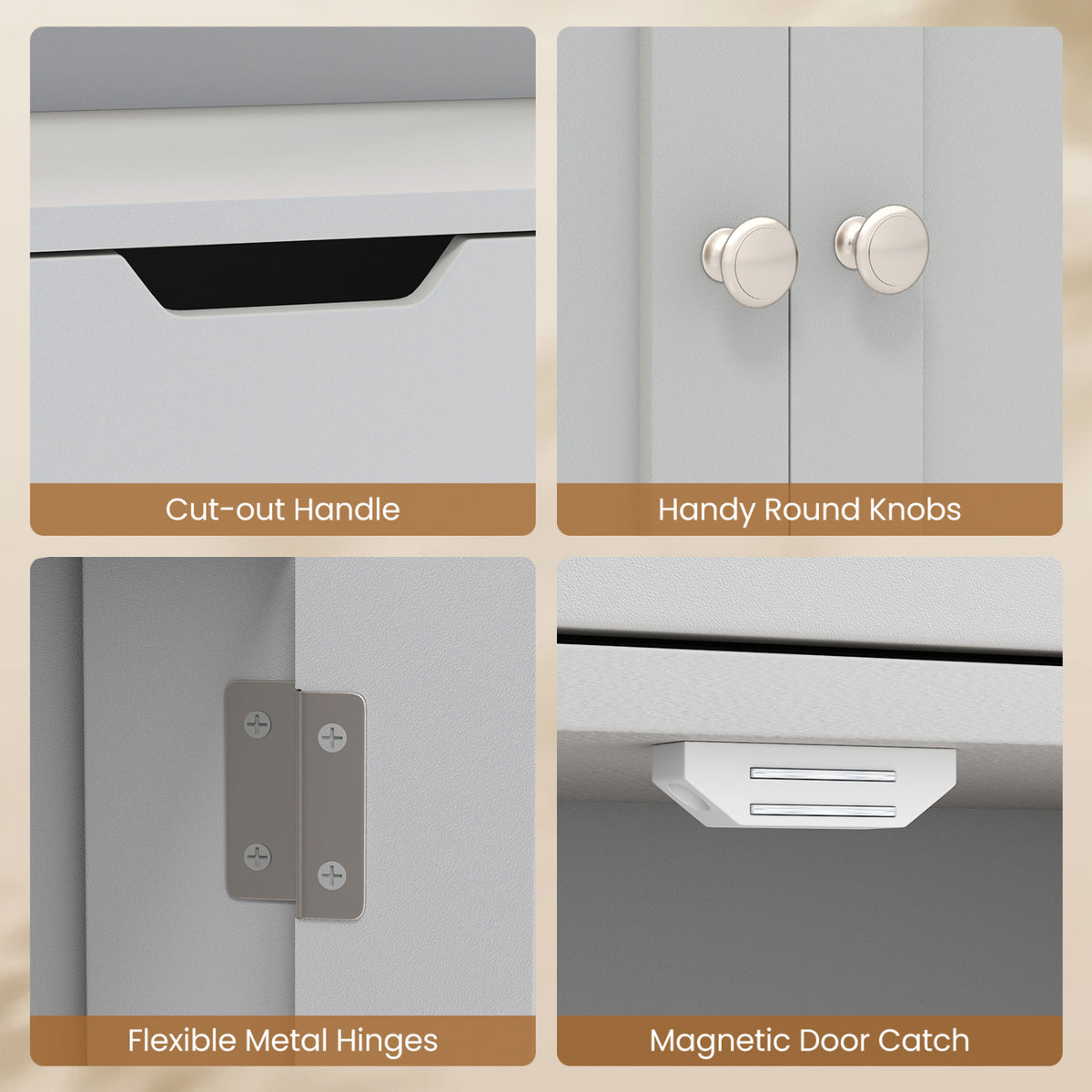 Bathroom Storage Cabinet with Drawer, Shelf & Doors – Gray