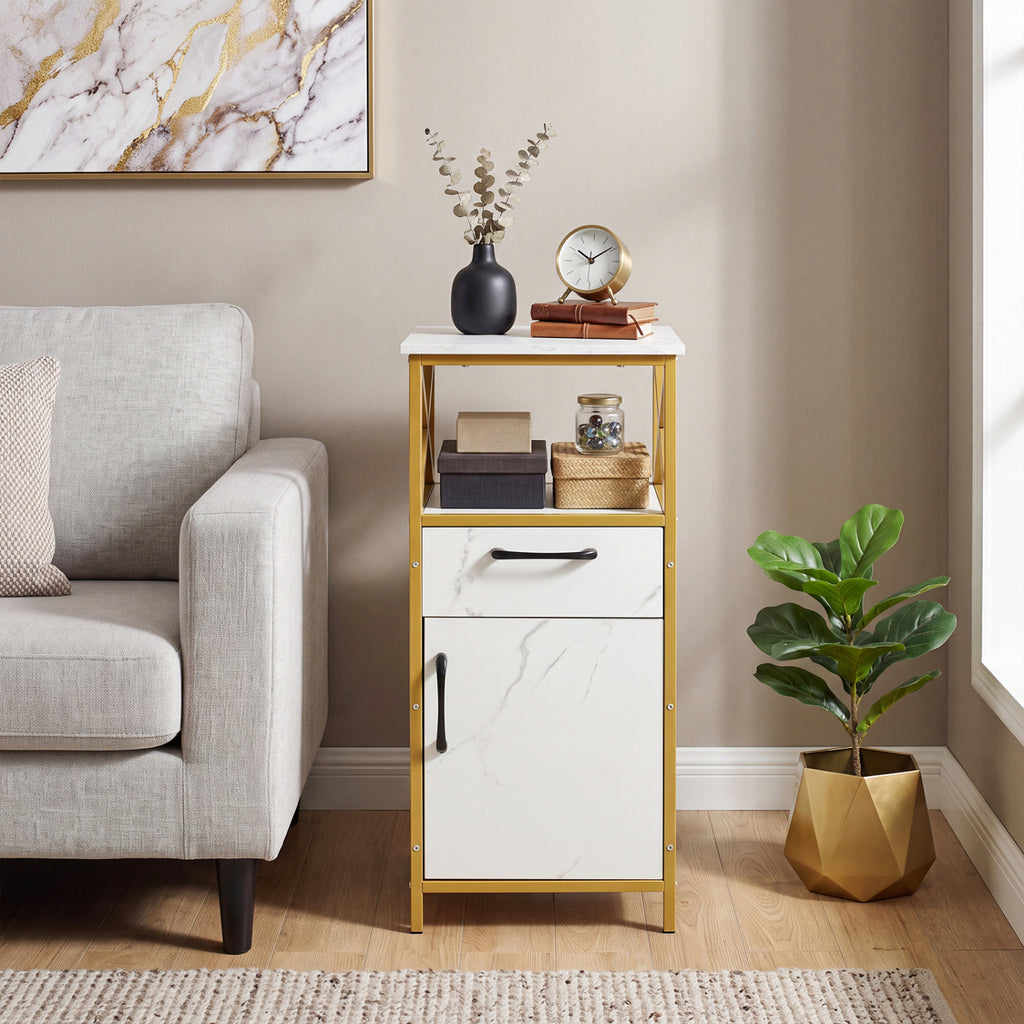 31 Inch Bathroom Storage Cabinet with Drawer, White