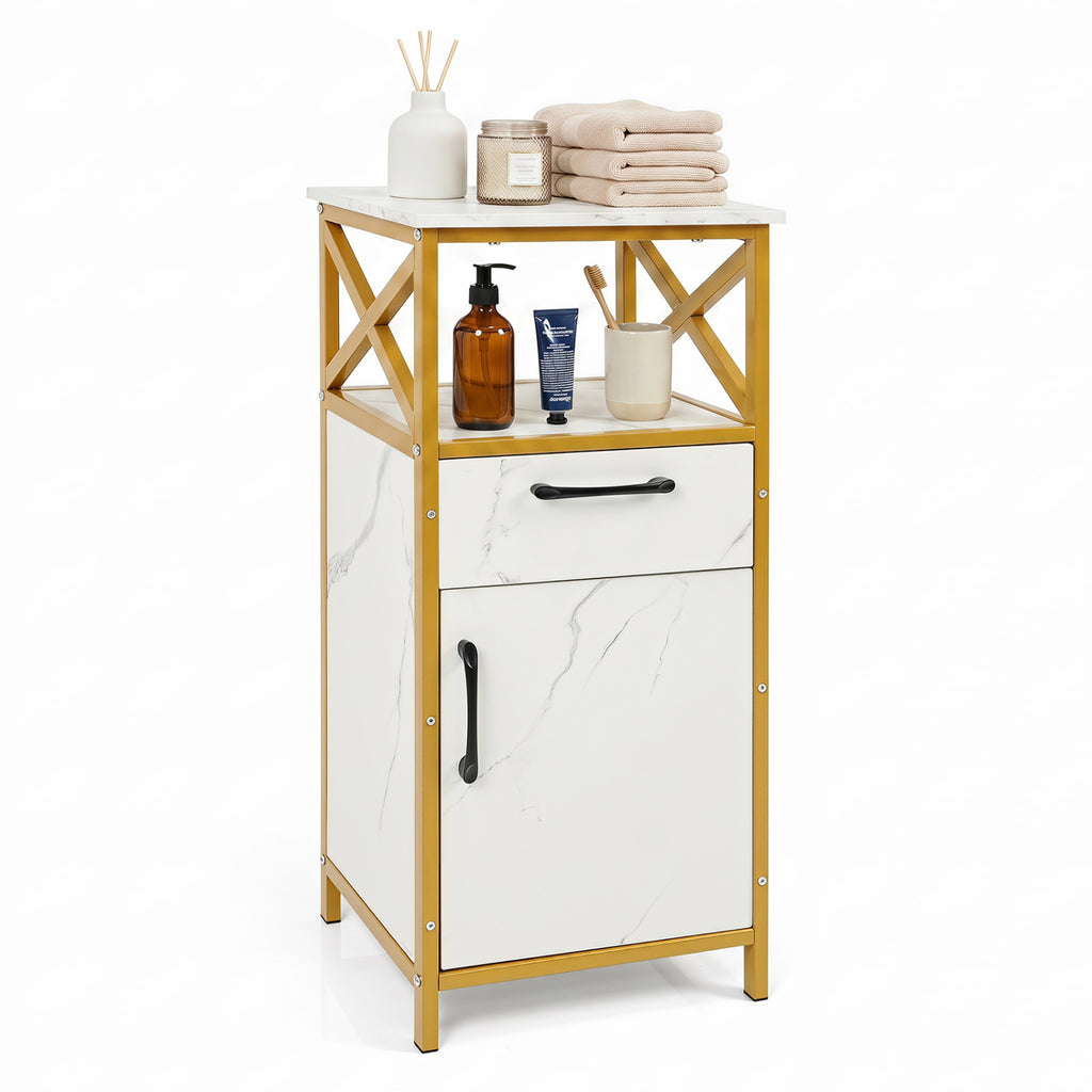 31 Inch Bathroom Storage Cabinet with Drawer, White