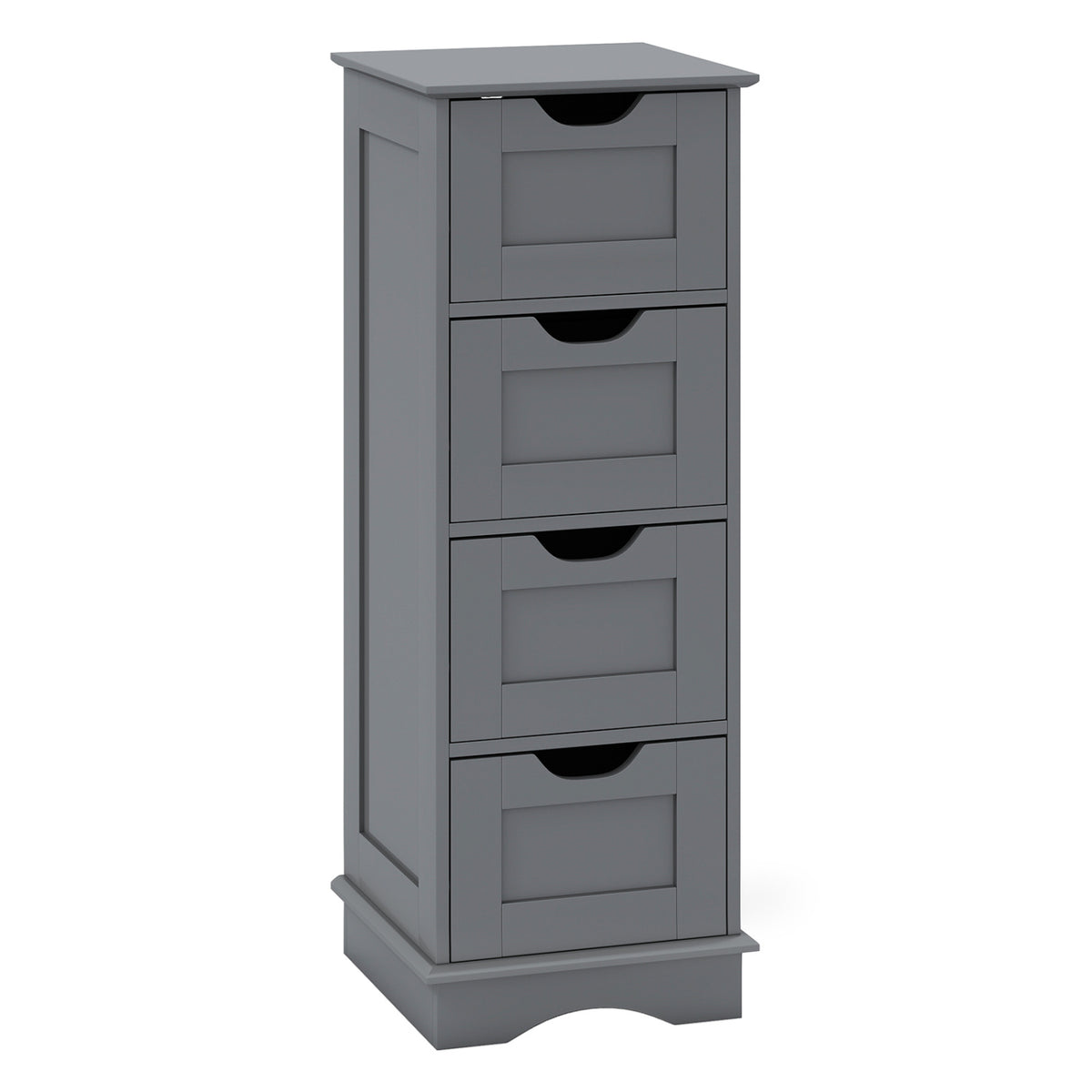 Bathroom Storage Cabinet with Cutout Handles and 4 Drawers